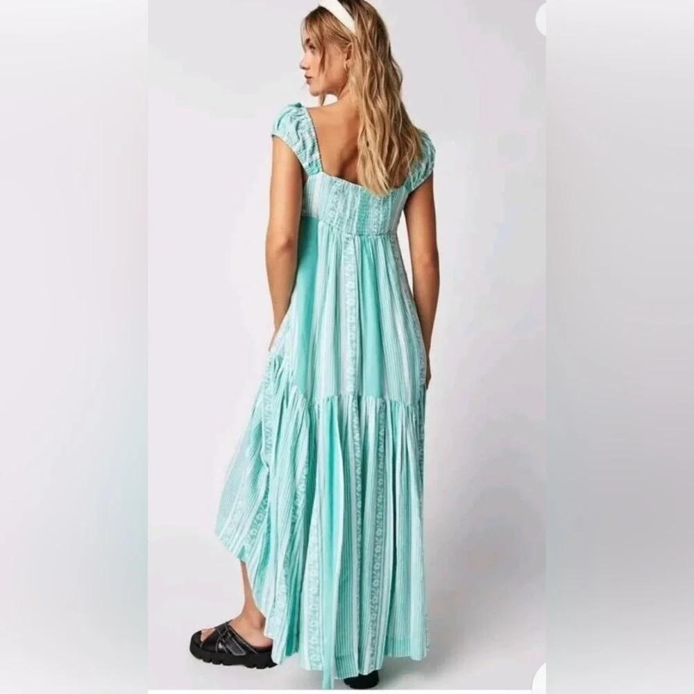 FREE PEOPLE Mabel Maxi Dress NEW Size M Undyed Combo Green